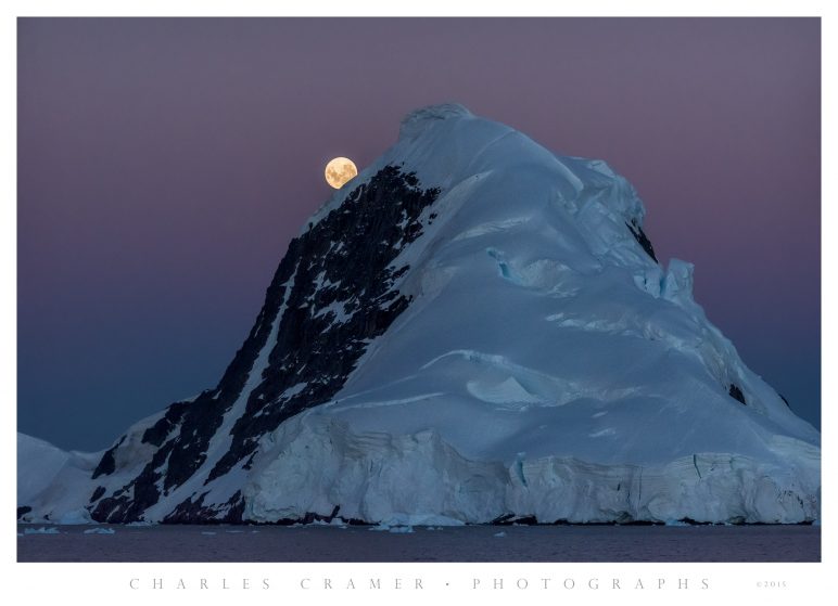 Moonrise, Gerlache Strait, Antarctic Peninsula