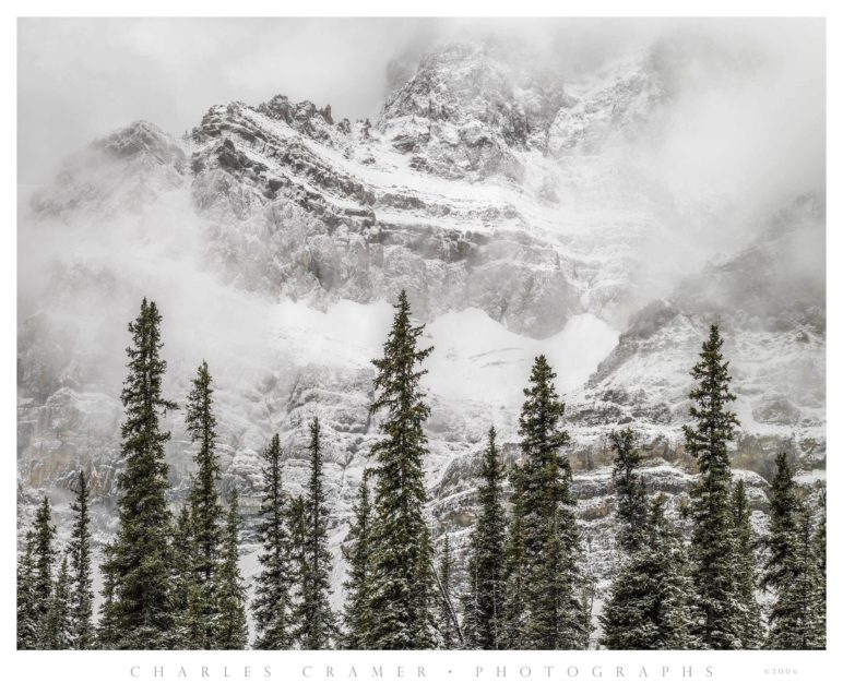 Misty Peaks, Canadian Rockies, Snowstorm