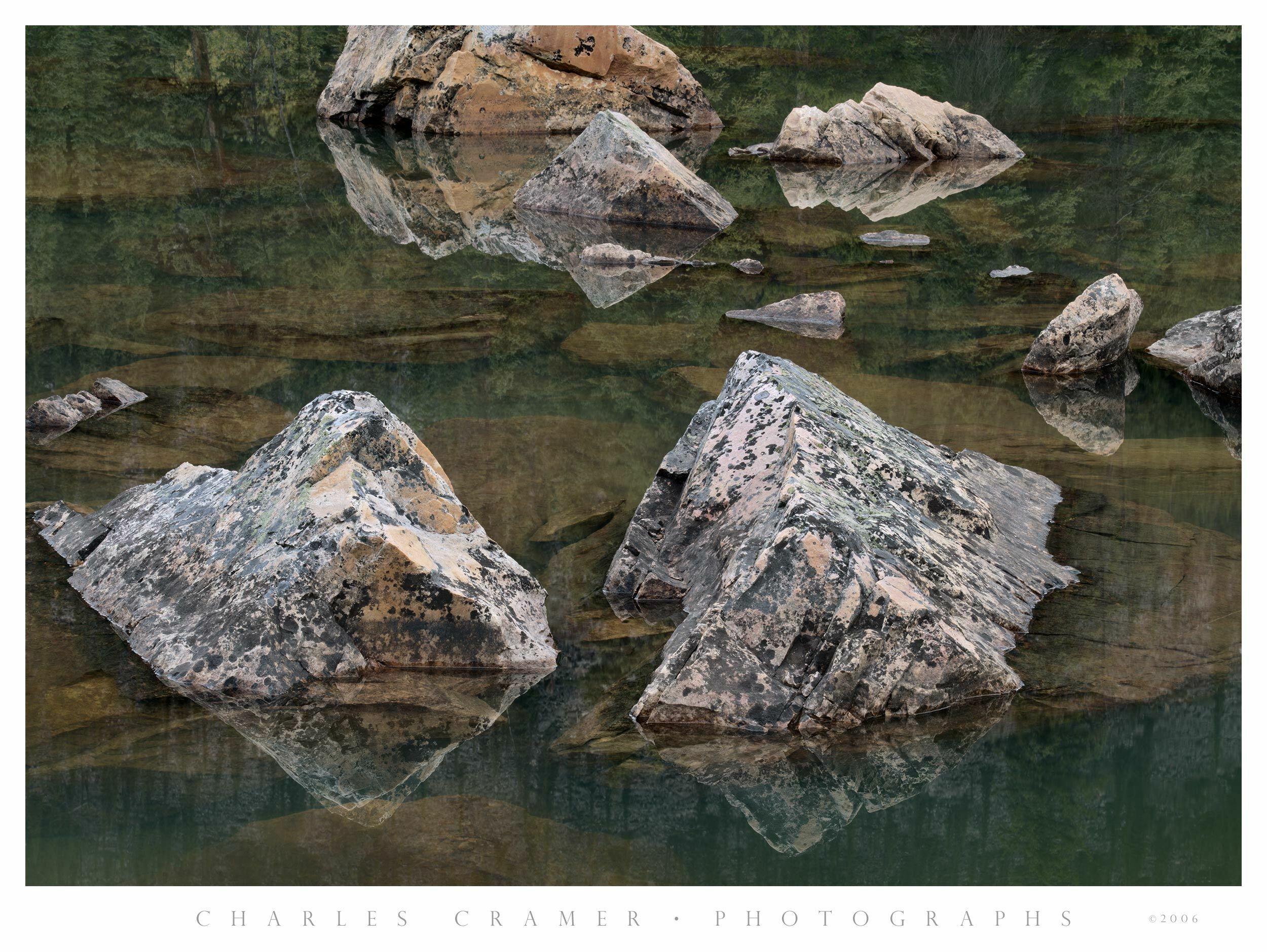 Rocks, Reflections, Pool, Canadian Rockies
